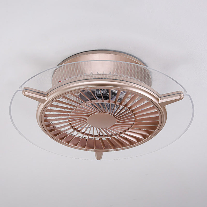 Roségold -Scheibe -Form -Spülen -Deckenventilator Leuchtt