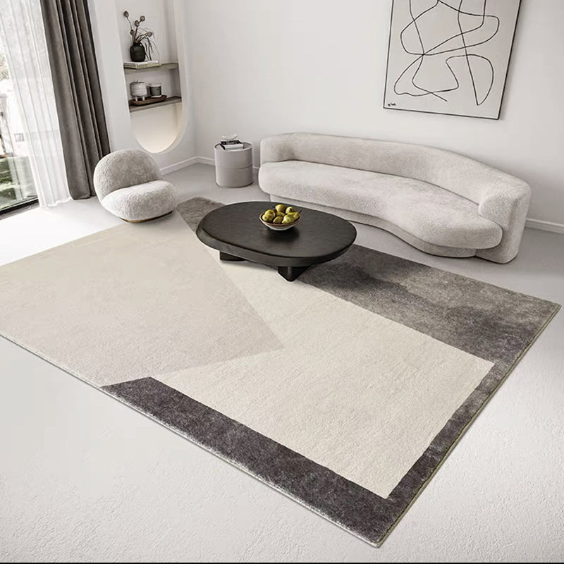 Apricot Abstract Indoor Rug Polyester Modern Carpet Non-Split Backing Rug for Living Room