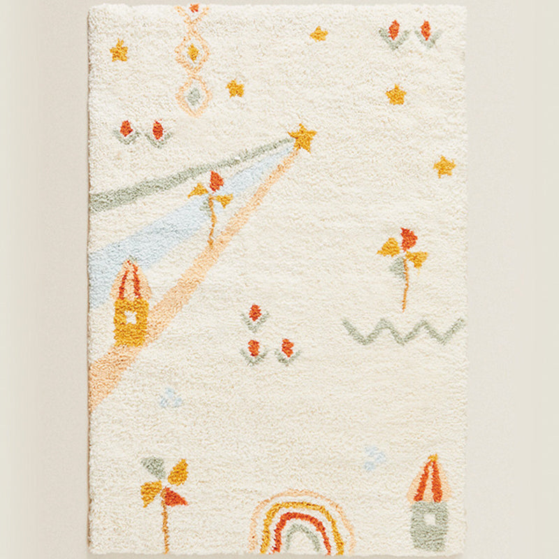 Soft Animals Area Rug Khaki Kids Indoor Rug Polyester Non-Split Backing Carpet for Bedroom