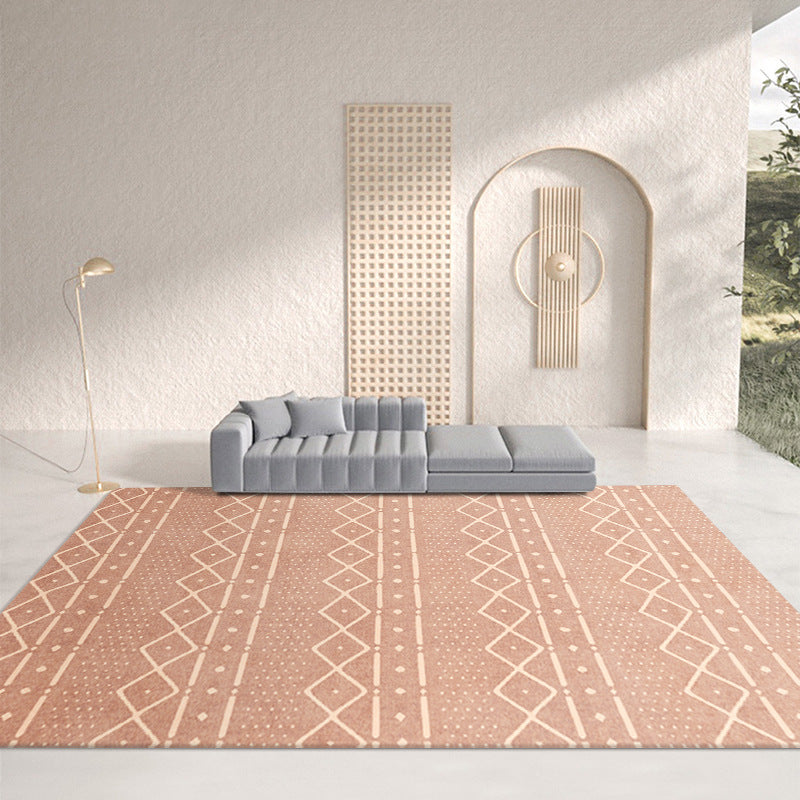 Black and White Simple Rug Polyester Moroccan Indoor Carpet Non-Split Carpet for Home Decor