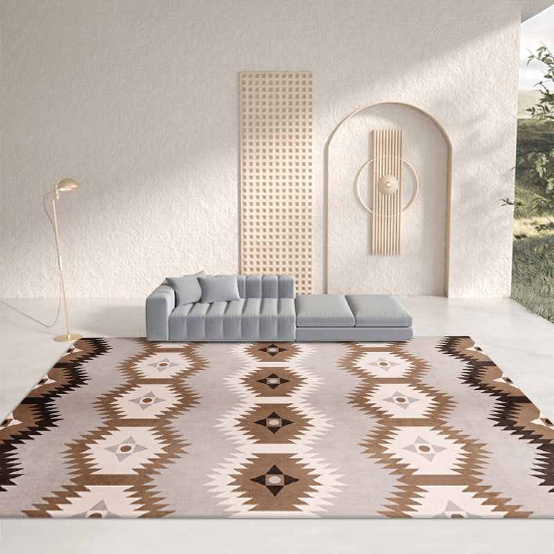 Black and White Simple Rug Polyester Moroccan Indoor Carpet Non-Split Carpet for Home Decor