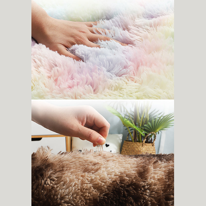 Trendy Home Decoration Shag Rug Tie-Dyed Indoor Carpet Polyester Non-Slip Backing Area Carpet