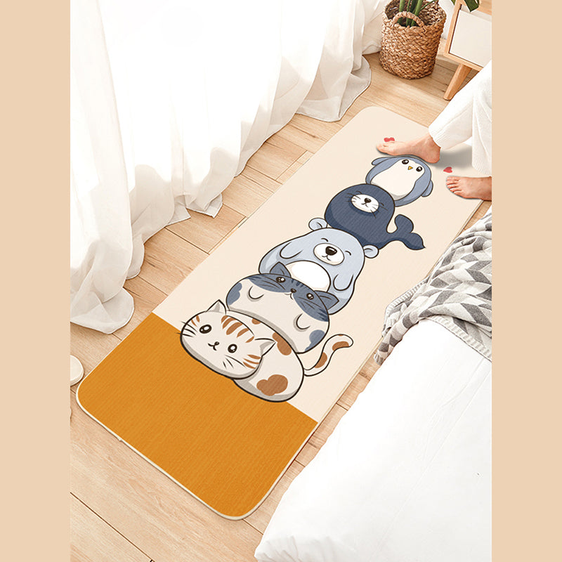 Runner Animals Printed Rug Simple Polyester Carpet Non-Slip Backing Area Carpet for Home Decoration
