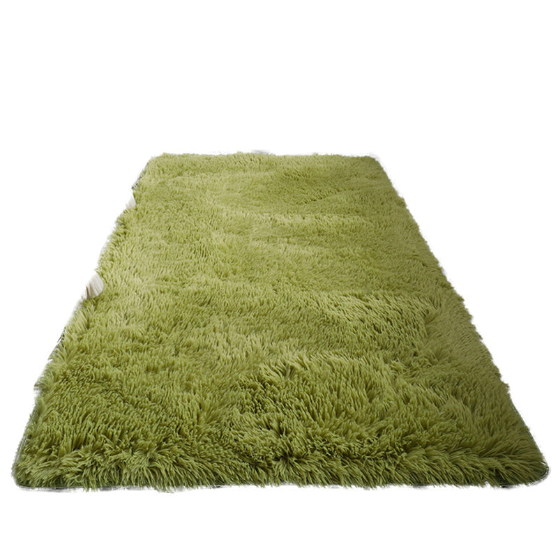 Contemporary Plain Living Room Carpet Polyester Indoor Rug Friendly Washable Shag Area Rug