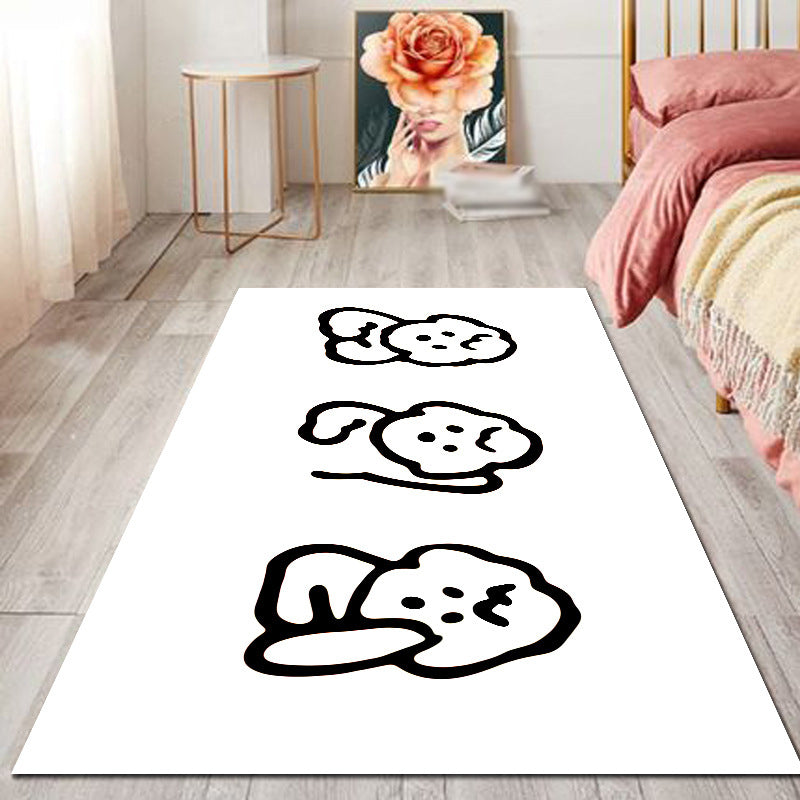 Creative Animals Pattern Carpet Polyester Rug Non-Slip Backing Area Carpet for Home Decoration
