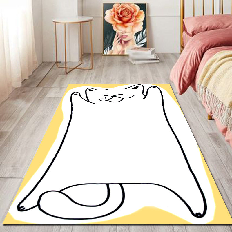 Creative Animals Pattern Carpet Polyester Rug Non-Slip Backing Area Carpet for Home Decoration