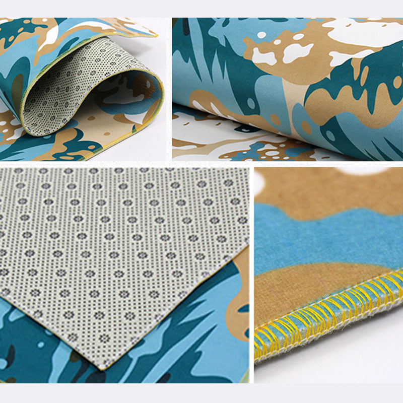 Brown Plants Indoor Carpet Polyester Simple Area Rug Non-Split Indoor Rug for Living Room