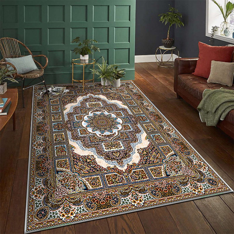 Normatic Tribe Rug Moroccan Polyester Carpet Anti-Slip Backing Indoor Carpet for Living Room