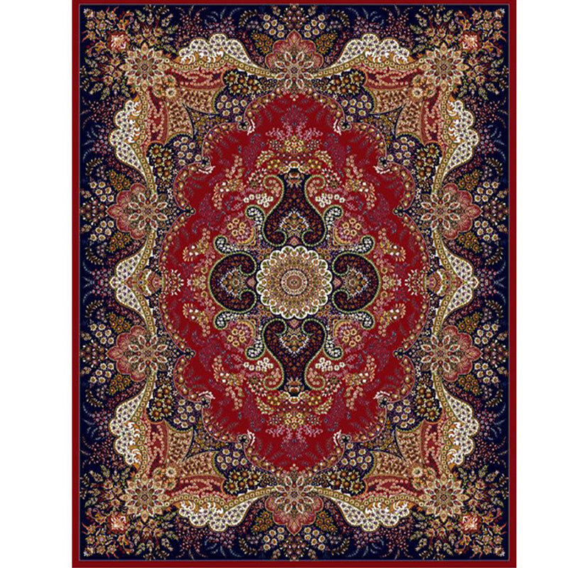 Blue Vintage Rapage Polyester Medallion Carpet Not Area Rison pour le salon