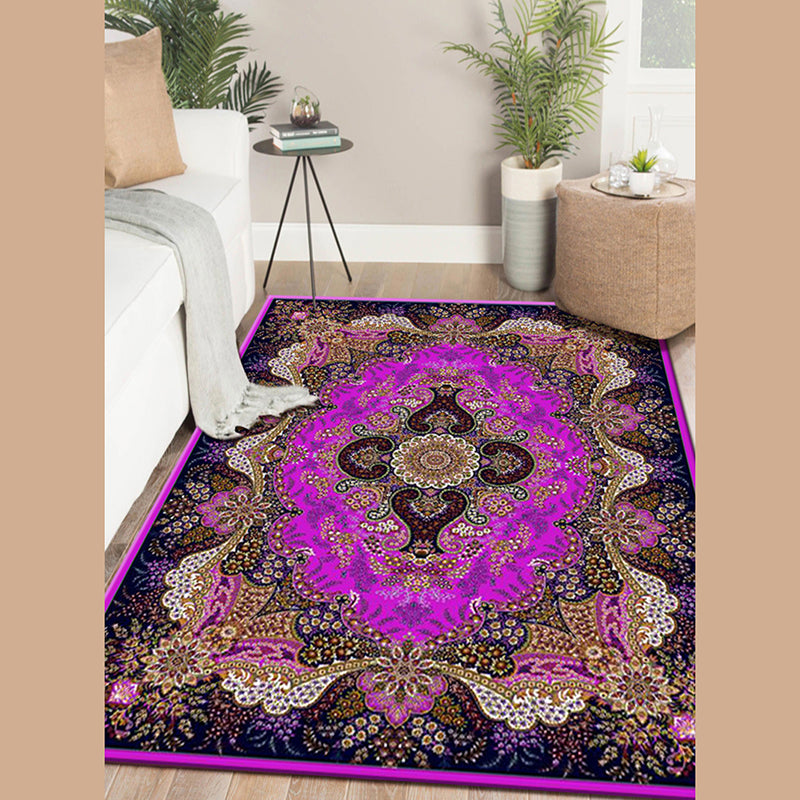 Blue Vintage Rapage Polyester Medallion Carpet Not Area Rison pour le salon