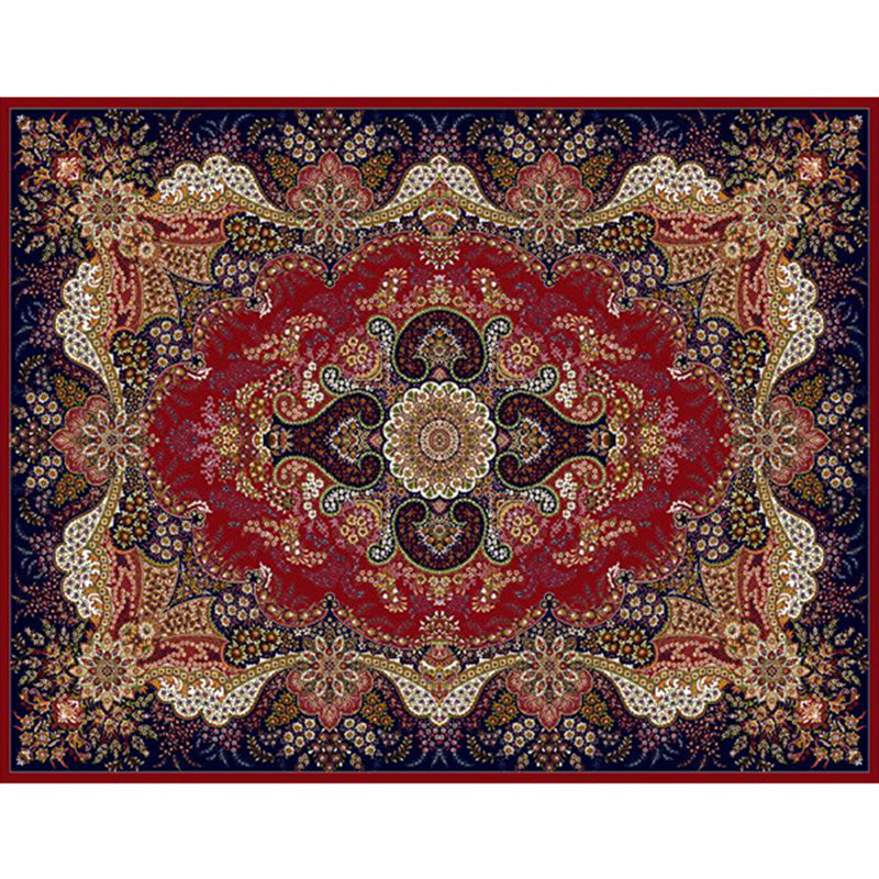Blue Vintage Rapage Polyester Medallion Carpet Not Area Rison pour le salon