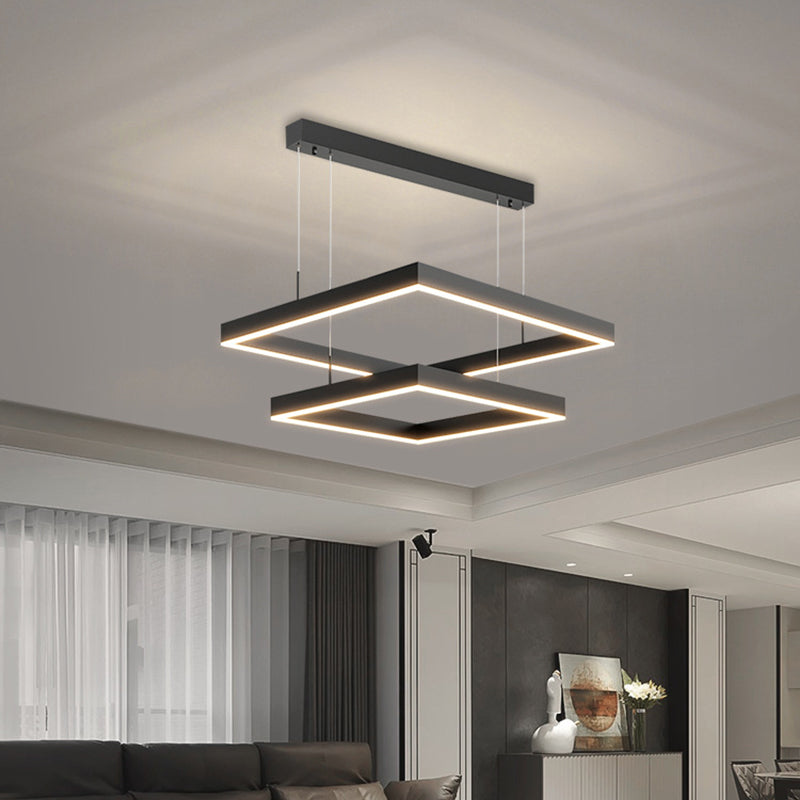 Funzione illuminazione a sospensione al quadrato in metallo Lucialettale a LED a LED MODERNO