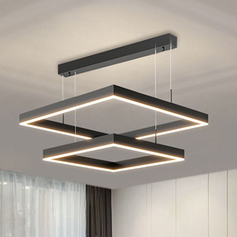 Funzione illuminazione a sospensione al quadrato in metallo Lucialettale a LED a LED MODERNO