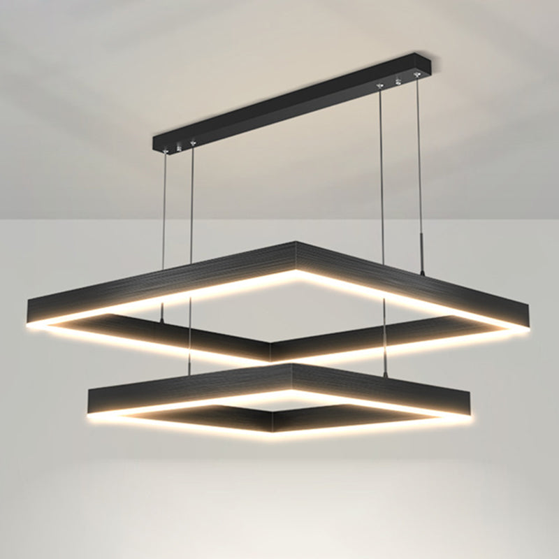 Funzione illuminazione a sospensione al quadrato in metallo Lucialettale a LED a LED MODERNO