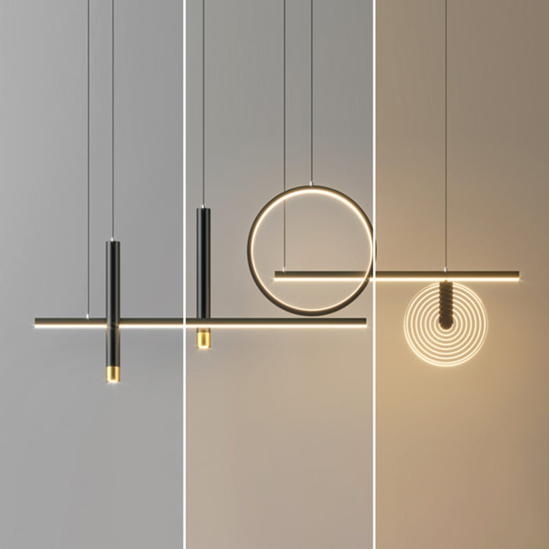 Metal Shaded Chandelier Lighting Fixture Modern Style LED Island Pendant for Dinning Room