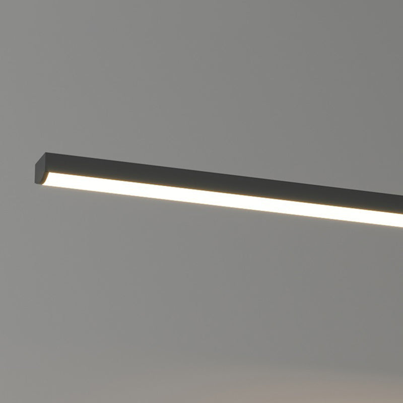 Dinning Room LED Hanging Ceiling Light Modern Island Chandelier Light with Linear Metal Shade