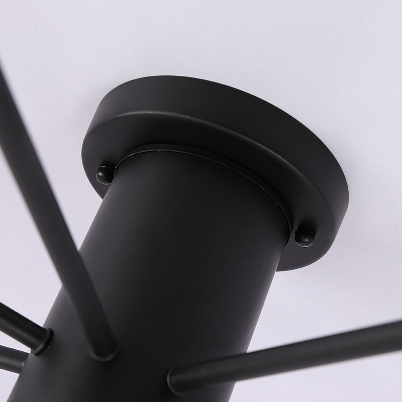 Spoutnik Semi-Flush Mount Light Fixture Industrial Metallic Ceiling Mount Chandelier for Bedroom