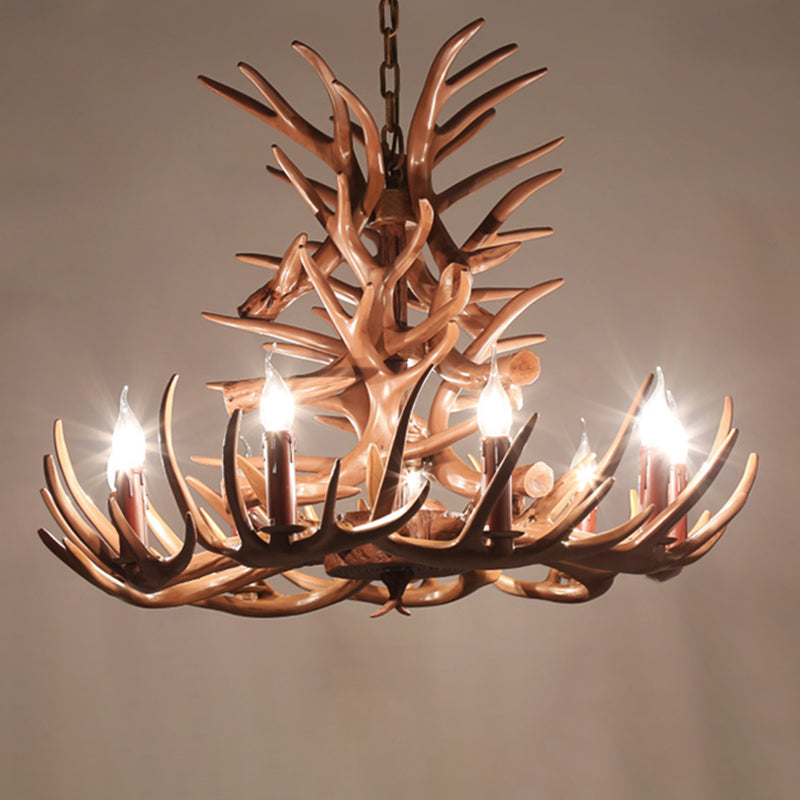 Chaîne de suspension réglable Light Light Traditional Antler Plastic Plafond Pendant