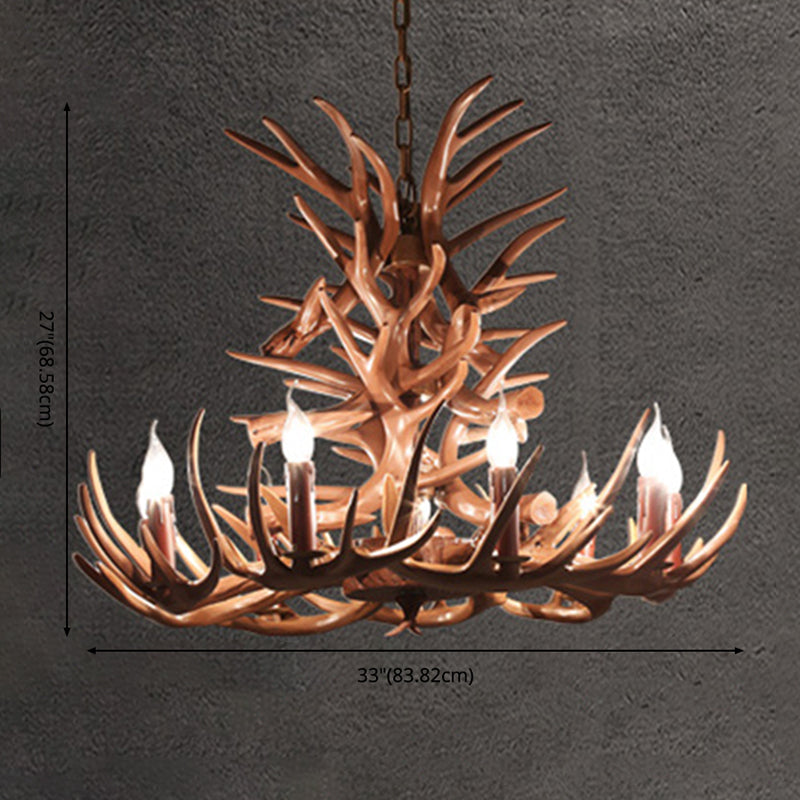 Chaîne de suspension réglable Light Light Traditional Antler Plastic Plafond Pendant