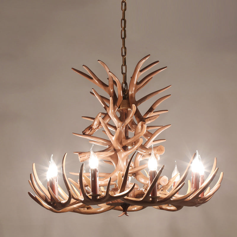 Chaîne de suspension réglable Light Light Traditional Antler Plastic Plafond Pendant