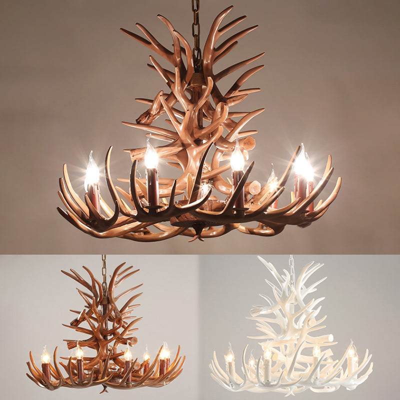 Chaîne de suspension réglable Light Light Traditional Antler Plastic Plafond Pendant