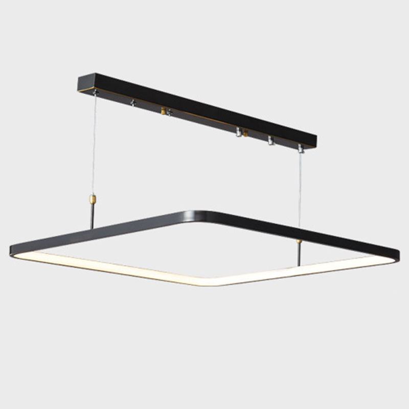 LED Bedroom Ceiling Pendant Light Modern Chandelier Light Fixture with Square Metal Shade