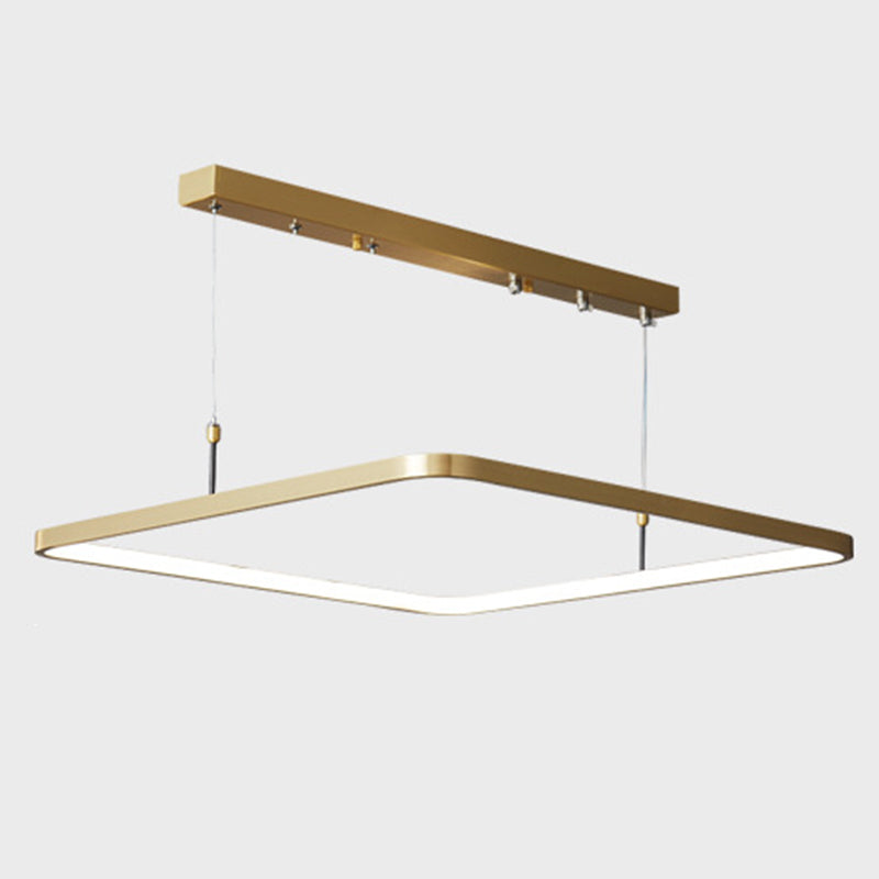 LED Bedroom Ceiling Pendant Light Modern Chandelier Light Fixture with Square Metal Shade