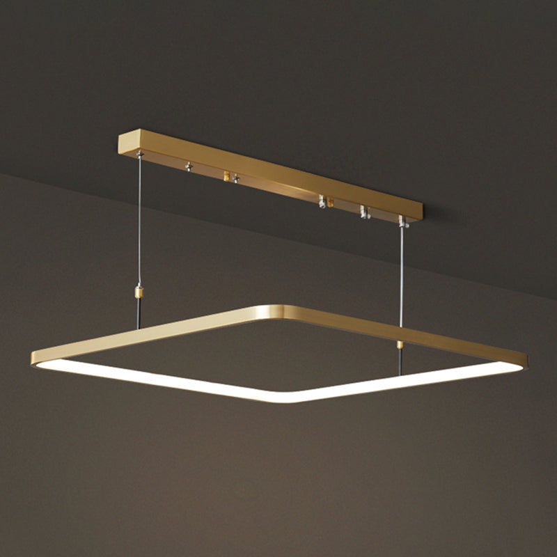 LED Bedroom Ceiling Pendant Light Modern Chandelier Light Fixture with Square Metal Shade