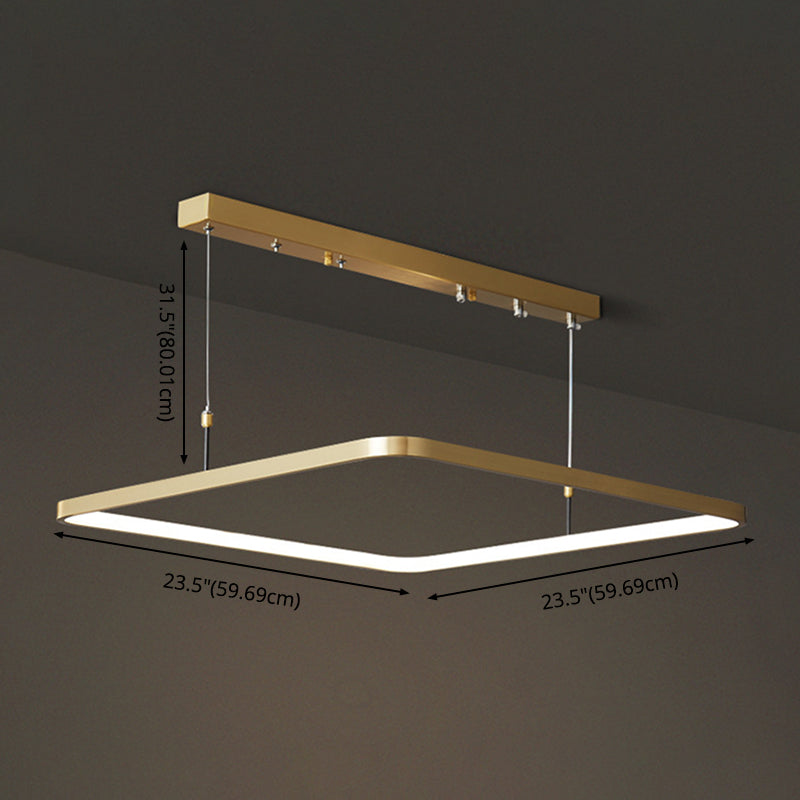 LED Bedroom Ceiling Pendant Light Modern Chandelier Light Fixture with Square Metal Shade