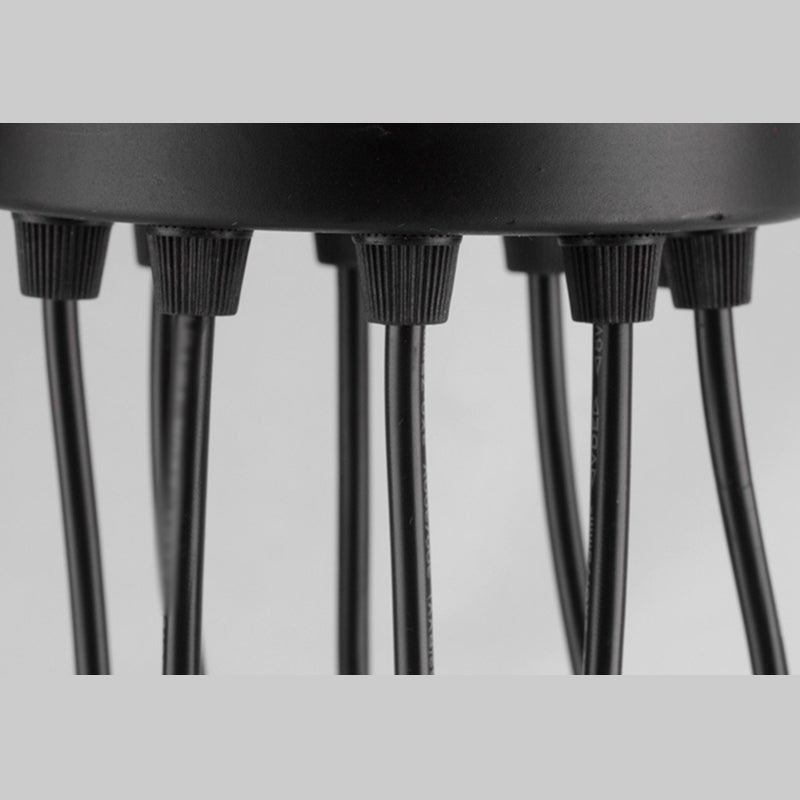 Black Pendant Lighting Fixture Industrial Style Metal Swag Multiple Pendant Light