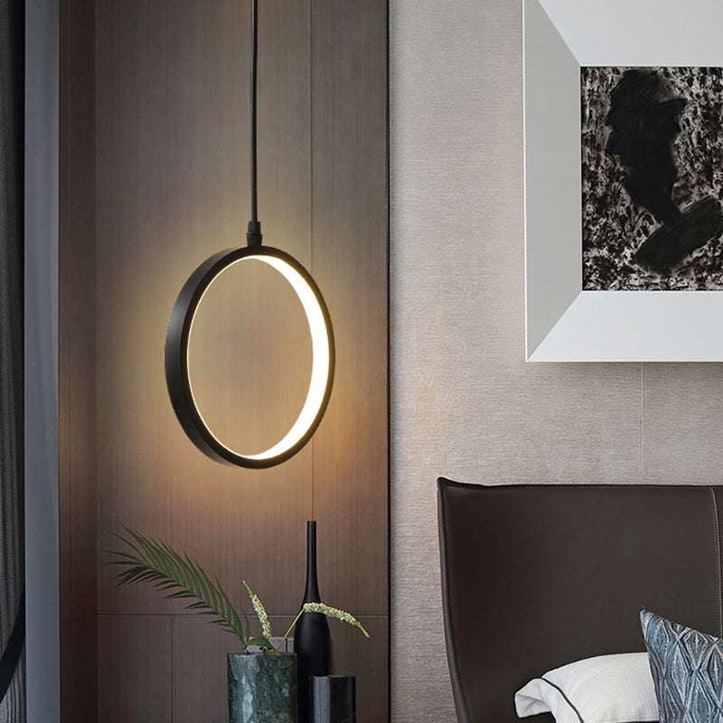 Geometrische hangende hanglamp moderne stijl metalen led zwart hangend plafondlicht