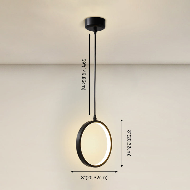 Geometrische hangende hanglamp moderne stijl metalen led zwart hangend plafondlicht