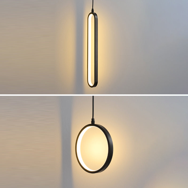 Geometrische hangende hanglamp moderne stijl metalen led zwart hangend plafondlicht