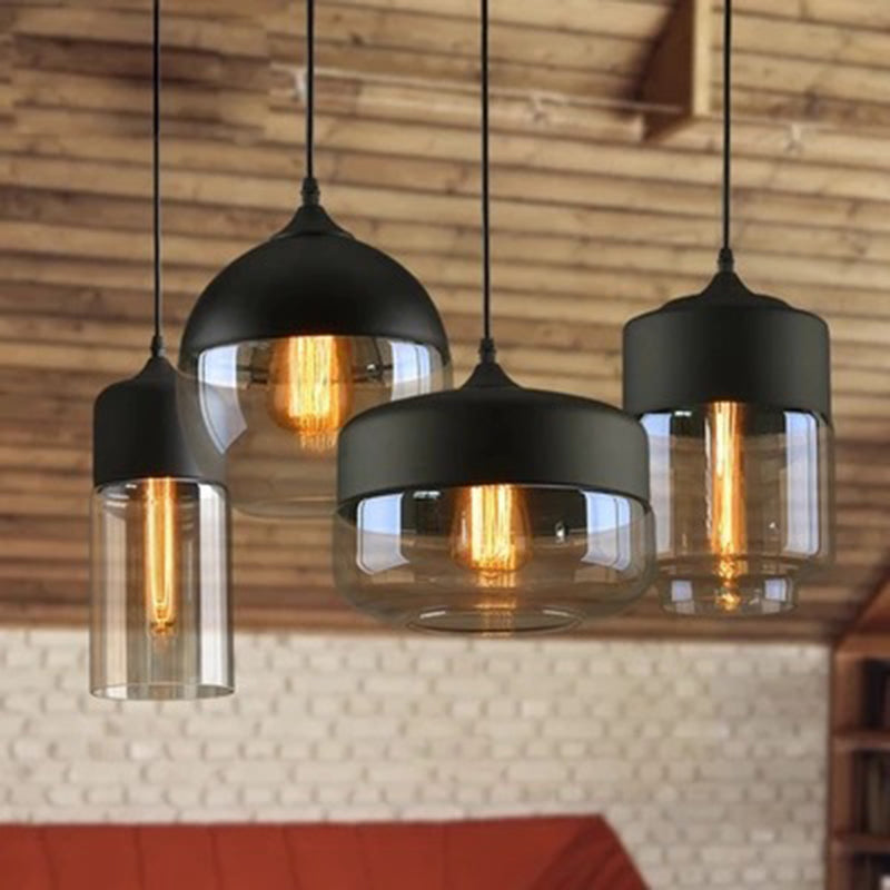 1 Light Pendant Light Fixture Industrial Glass Hanging Pendant Lights for Restaurant