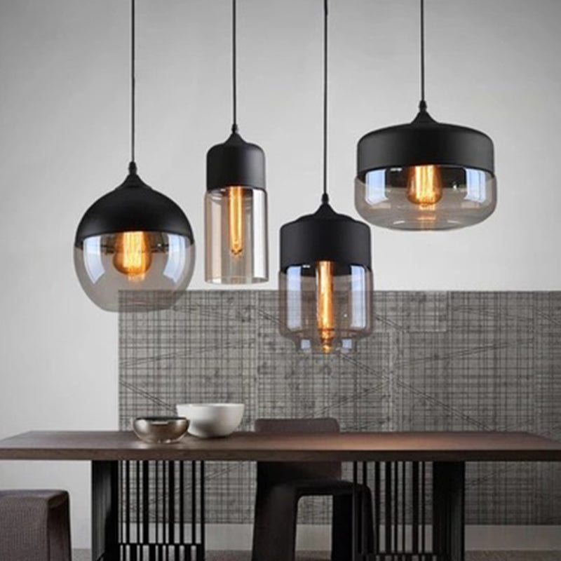 1 Light Pendant Light Fixture Industrial Glass Hanging Pendant Lights for Restaurant