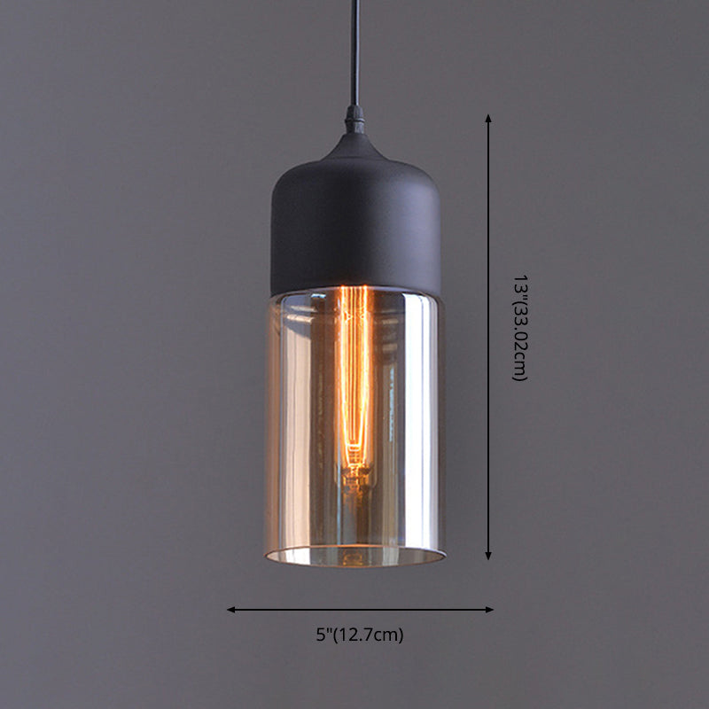 1 Light Pendant Light Fixture Industrial Glass Hanging Pendant Lights for Restaurant