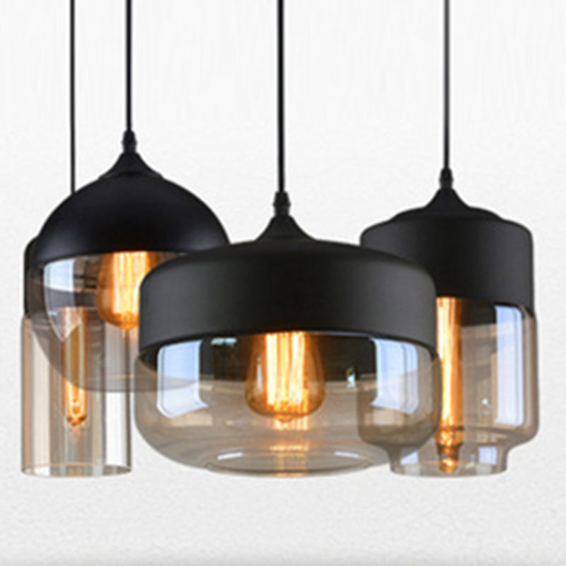 1 Light Pendant Light Fixture Industrial Glass Hanging Pendant Lights for Restaurant