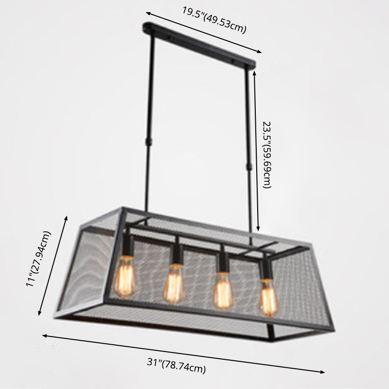 Square Island Chandelier Lights Industrial Metal Chandelier Lighting Fixtures for Dining Table