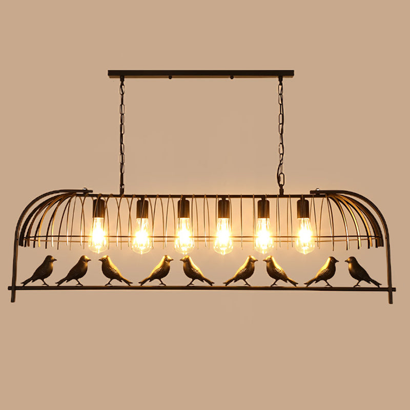 Luces de lámpara de araña de la isla de pájaros accesorios de iluminación de araña de metal industrial para mesa de comedor