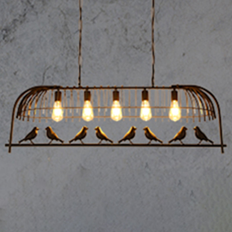 Luces de lámpara de araña de la isla de pájaros accesorios de iluminación de araña de metal industrial para mesa de comedor