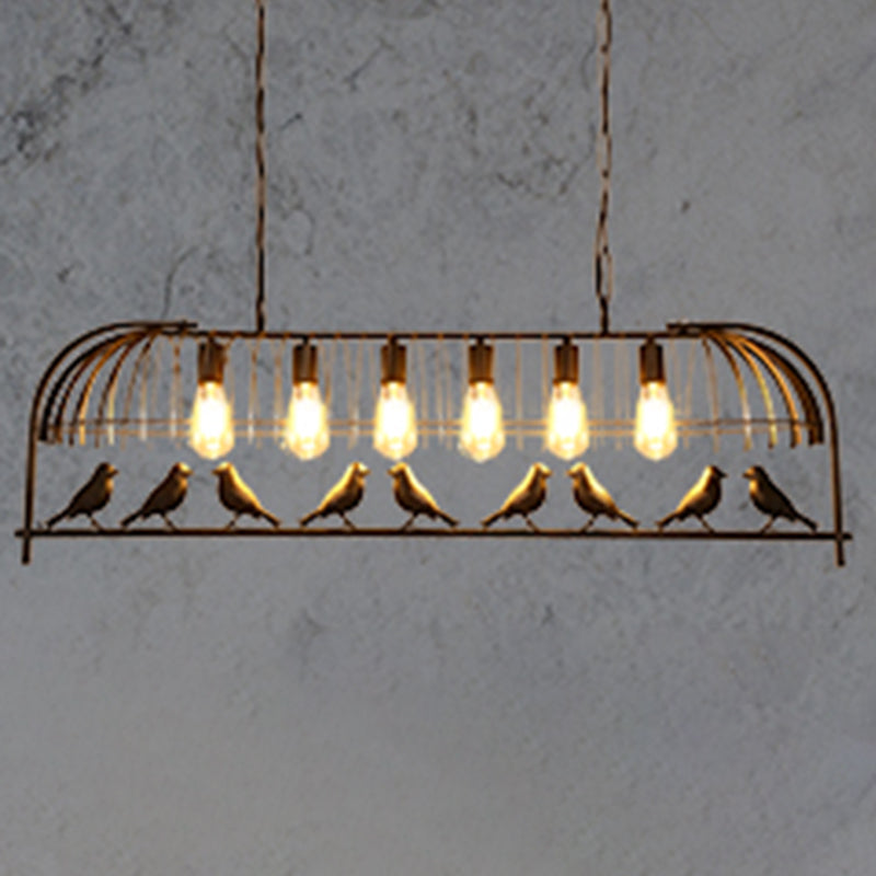 Luces de lámpara de araña de la isla de pájaros accesorios de iluminación de araña de metal industrial para mesa de comedor
