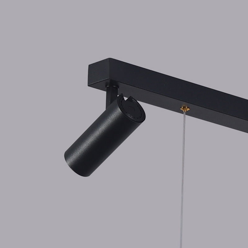 Contemporánea LED PIEL PIELLA Luz de la isla Black Circle Light con sombra de metal