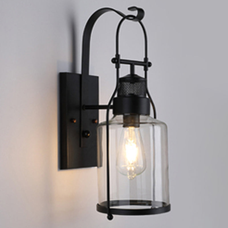 1 Light Wall Mounted Light Fixture Industrial Glass Wall Lights for Corridor