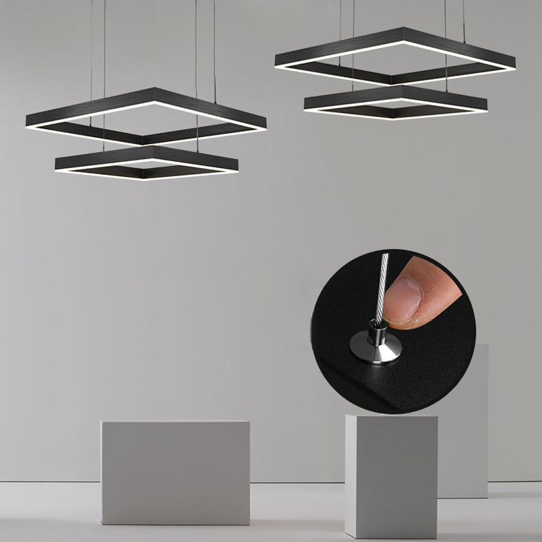 Funzione illuminazione a sospensione al quadrato in metallo Lucialettale a LED a LED MODERNO