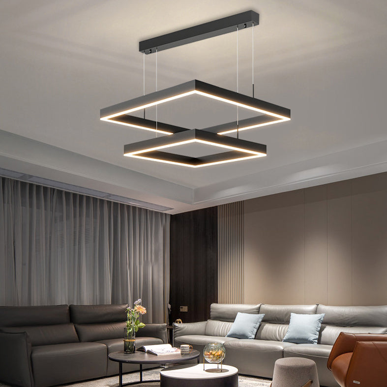 Funzione illuminazione a sospensione al quadrato in metallo Lucialettale a LED a LED MODERNO