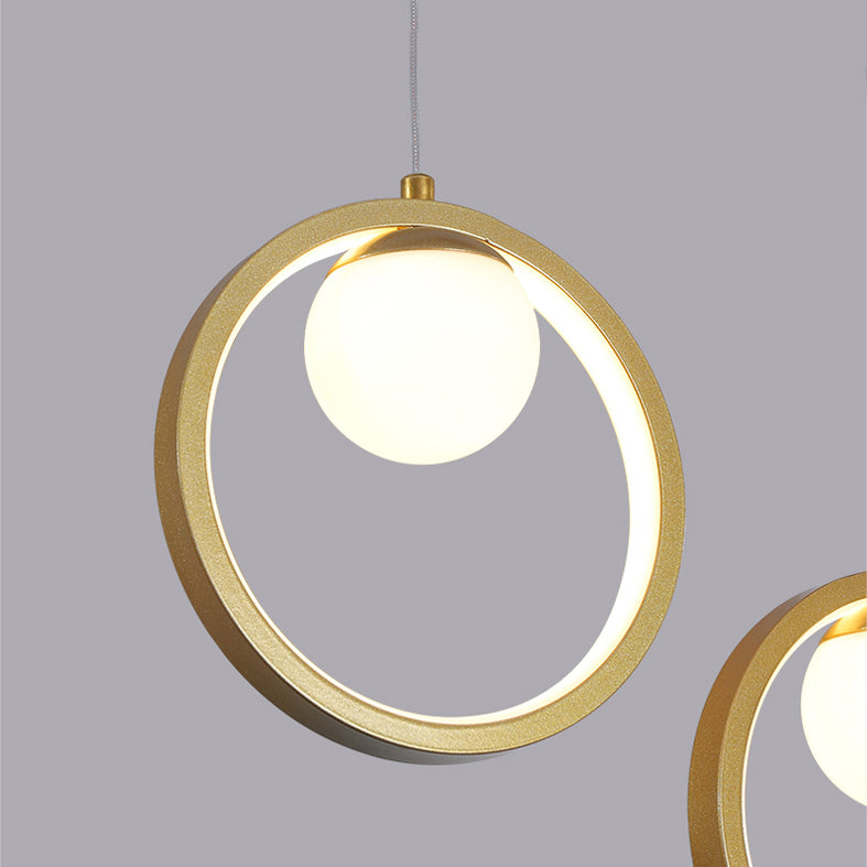 Contemporánea LED PIEL PIELLA Luz de la isla Black Circle Light con sombra de metal