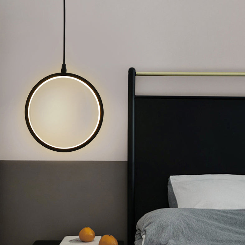 Geometrische hangende hanglamp moderne stijl metalen led zwart hangend plafondlicht