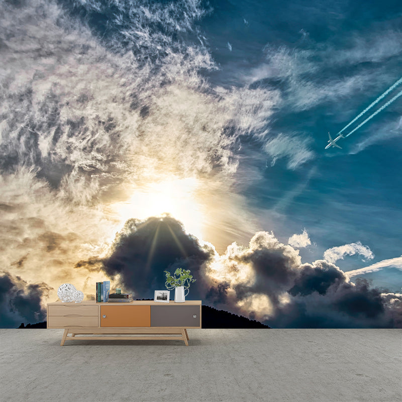 Modern Beautiful Scenery of Blue Sky Mural Wallpaper Stain-Proof Decorating Wall Art