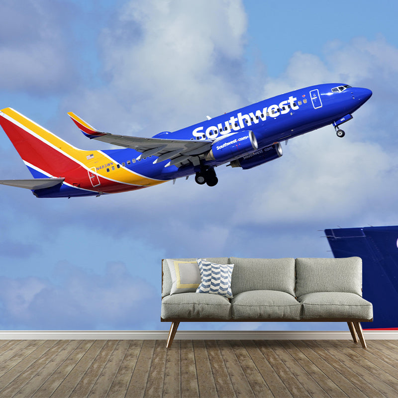 Photography Modern Murals Airplane Pattern Environment Friendly Decorative for Bedroom