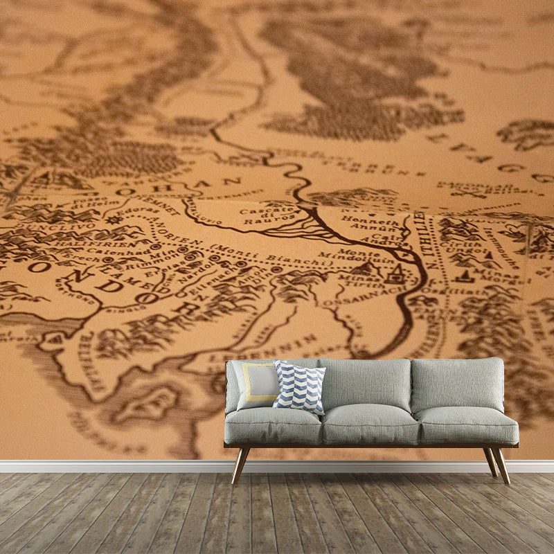 Minimalist Wall Mural Decal World Map Wall Covering for Meeting Room Home Decorative